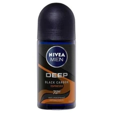 Nivea Men Deep Black Charcoal Espresso Roll-on Deodorant 72H 50 Ml