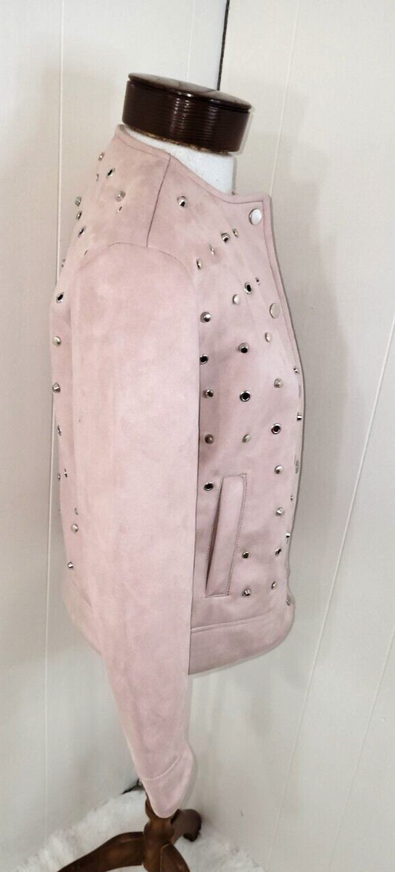 Zara Basic Outerwear Womens Small Blush Studded F… - image 7