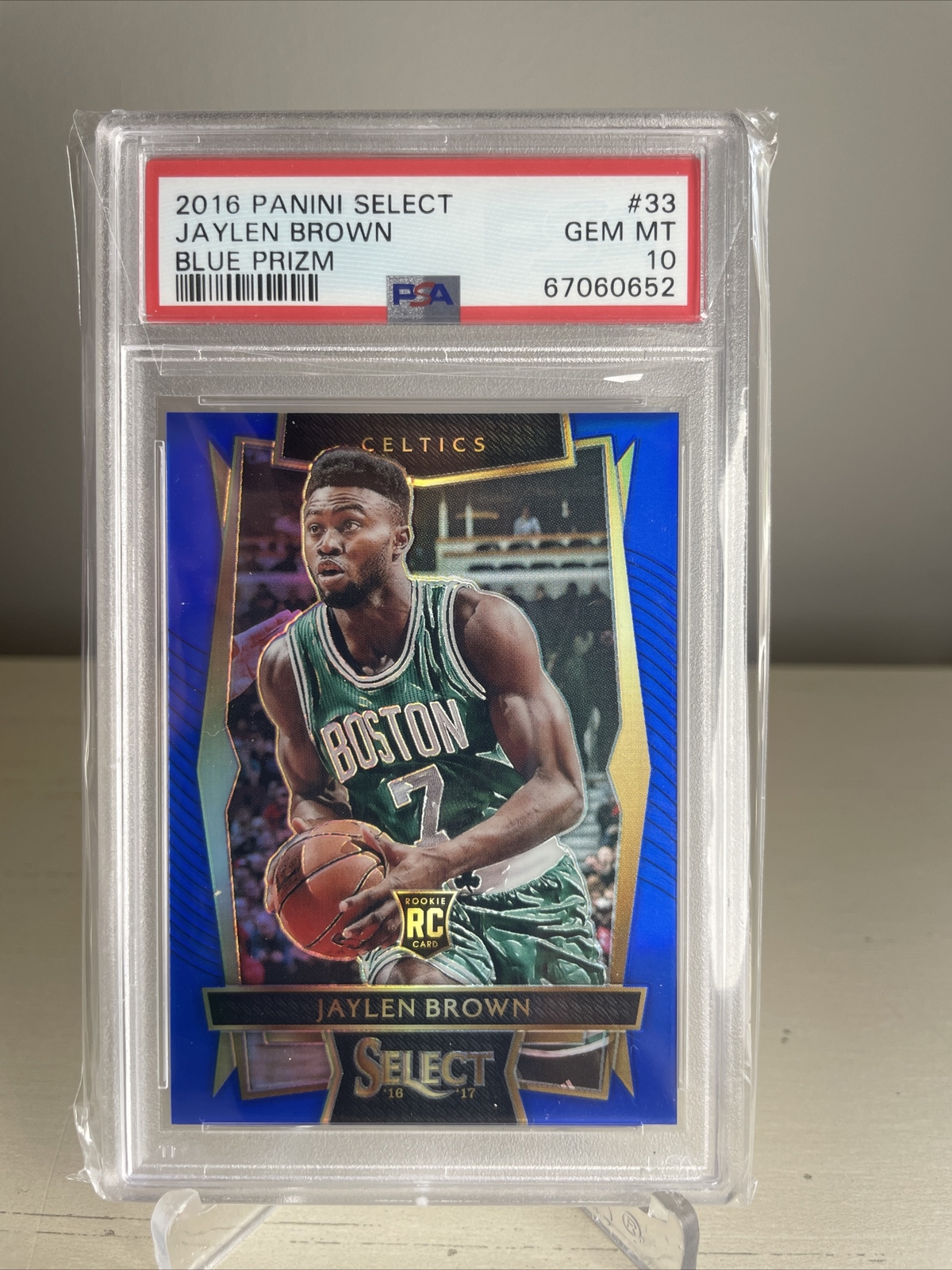JAYLEN BROWN PSA 10 2016 SELECT #33 ROOKIE BLUE PRIZM CELTICS RC 141/299