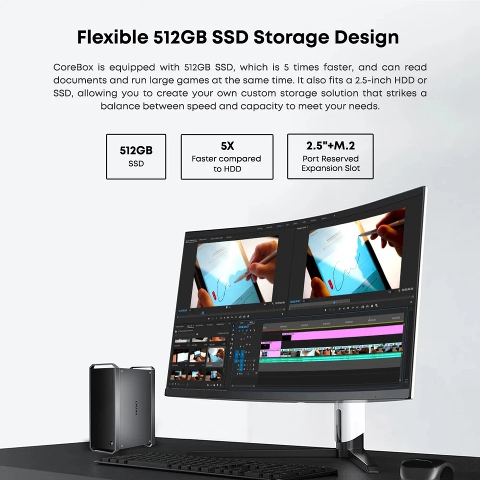 CHUWI Corebox MINI PC 3.8Ghz Intel i5 RAM 16GB 256GB SSD Quad Core Windows 10  - Bild 2 von 4