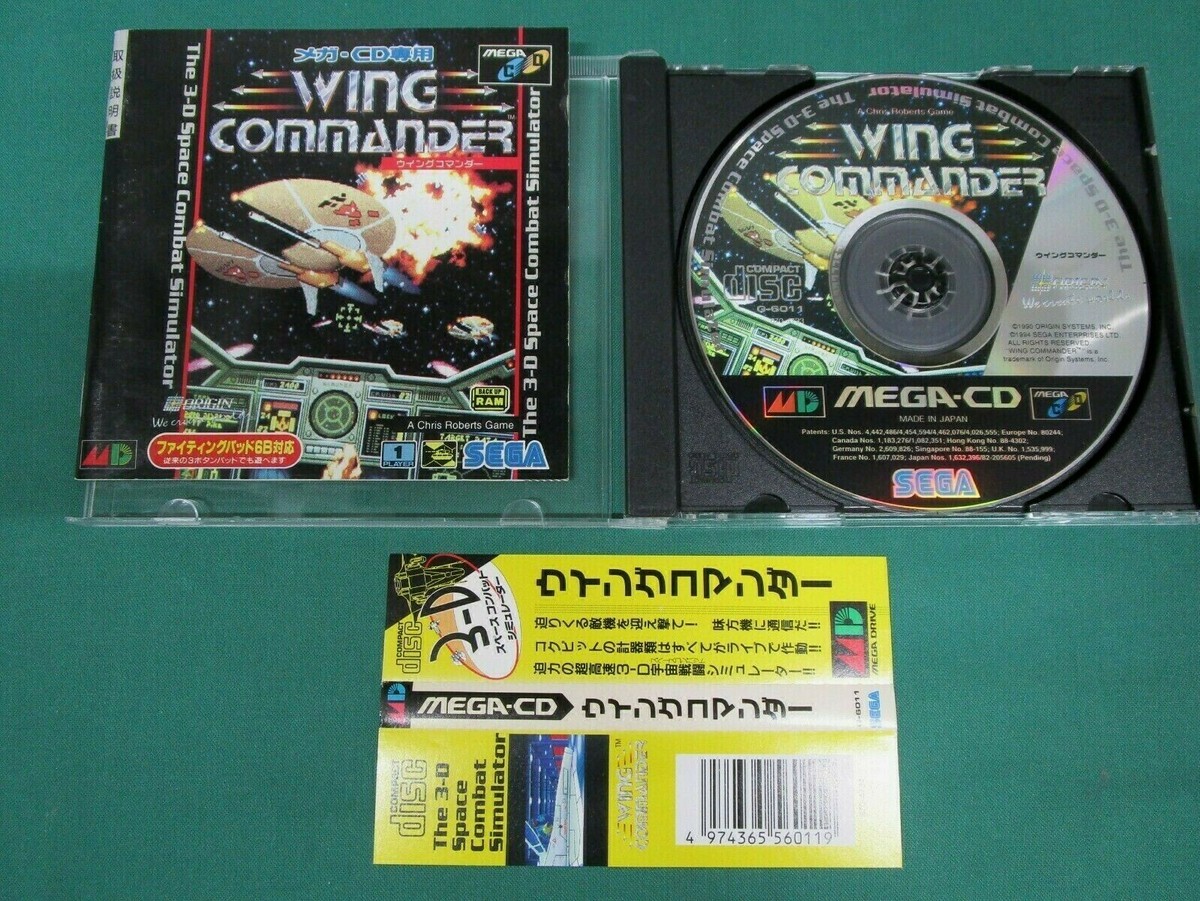 Mega CD - Wing Commander - included spine card. Sega Genesis