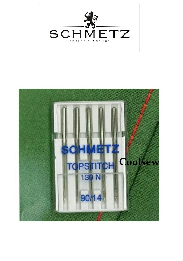 SCHMETZ SEWING MACHINE NEEDLES Top Stitch - Large Longer Eye - Size 90/14