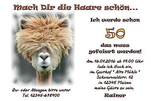 40 Lustige Tierische Einladungskarten Geburtstag Einladungen Jedes Alter Lama Ebay