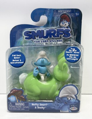Peyo The Smurfs The Lost Village Hefty Smurf & Bucky Figure 2017 Jakks