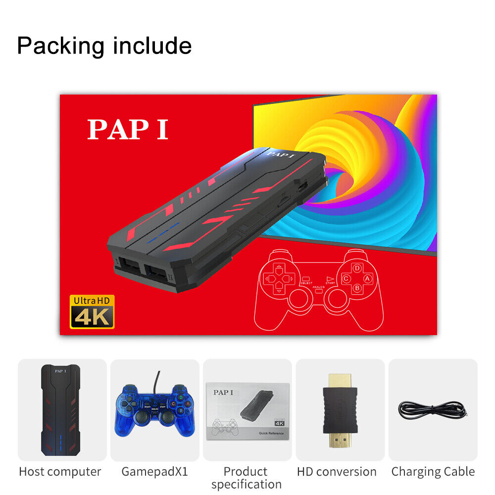 New Portable Anbernic PAPI Wireless Game Console PS1 64G 5200 Retro Video  Games Player Stick 4K HD TV Gaming Box Kids Gift