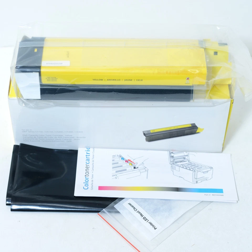 Yellow Ink Cartridge for OKI C5100 C5150 C5200 C5300 C5400, New & Sealed - Image 2 of 4