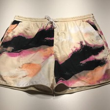 No Boundaries Swim Trunks Mens Size XL/40-42 Tan Multicolor Drawstring Waist