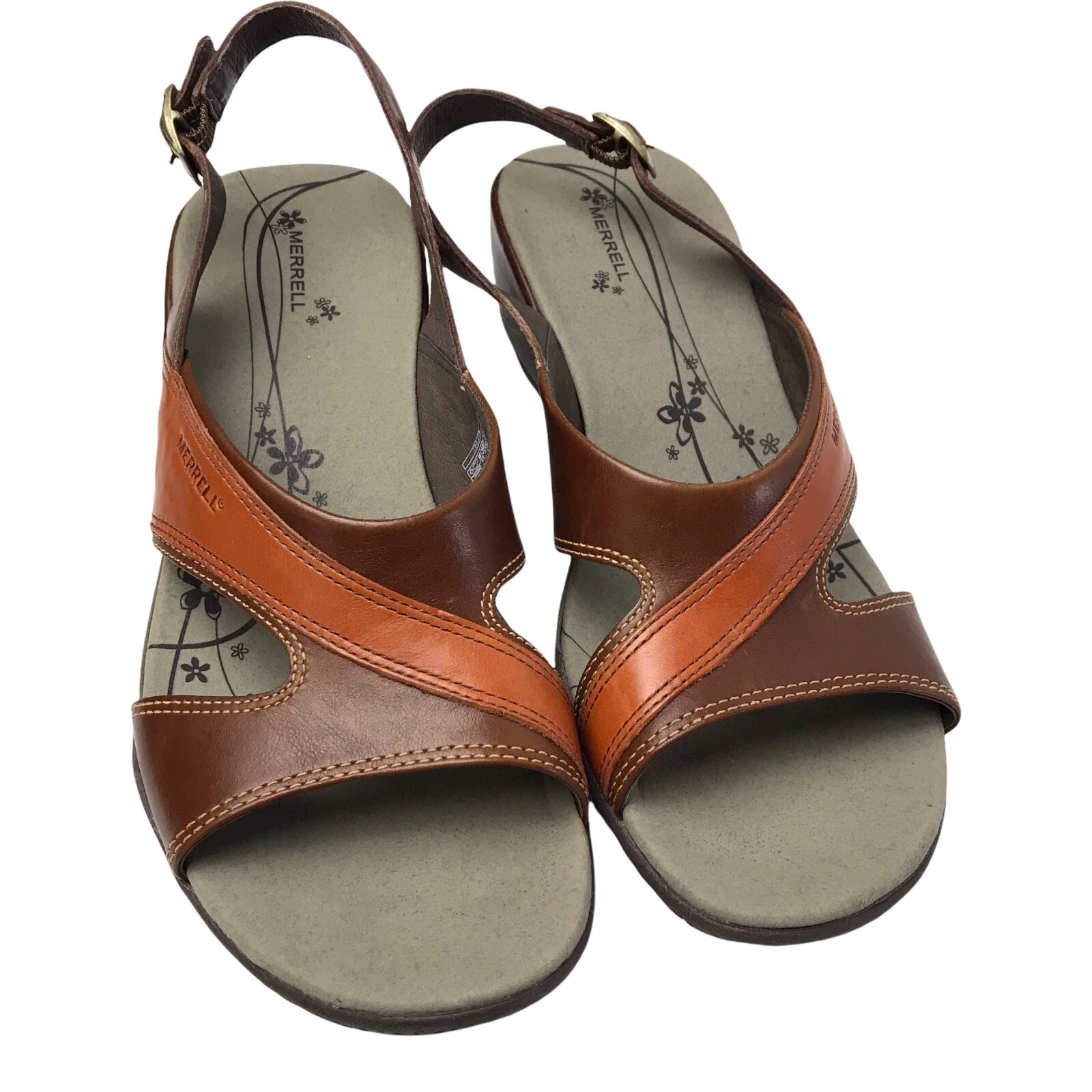 Merrell Women's Size 8 Primrose Sling Back Leather Wedge Sandals Vibram Soles