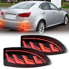 LED Rear Reflector Tail Light Brake w/Turn Smoke For Lexus IS250 IS350 2006-2013