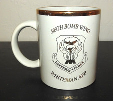 Vintage 509th Bomb Wing USAF Ceramic Mug Whiteman AFB TEXAS Stealth Bomber! GOLD