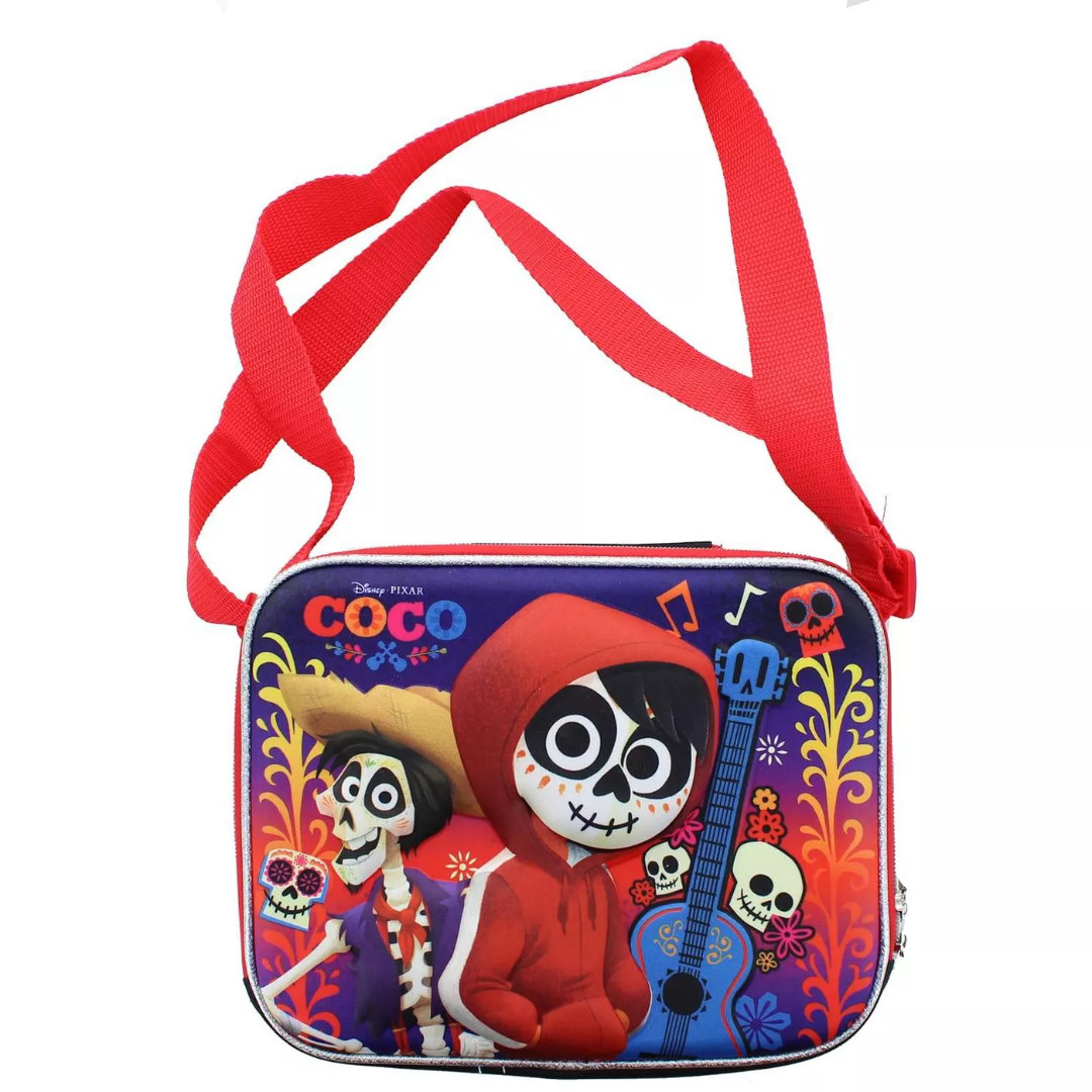Disney Pixar COCO Lunch Tote With Long Strap 3D Design Lunchbox Bag