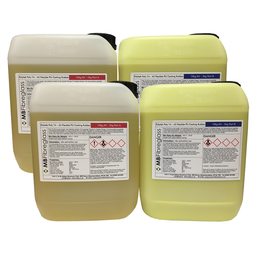 Polytek Poly 74-45 Flexible Concrete Moulding Rubber Shore A45 - 20kg