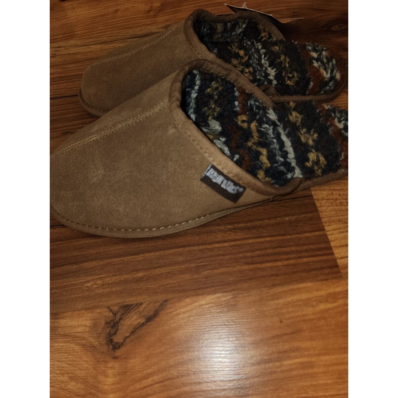 SAOLA Muk Luk ciabatte uomo taglia 10 marrone scamosciato suola antiscivolo