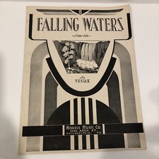 Sheet Music, FALLING WATERS by Truax, 1933, Piano Solo