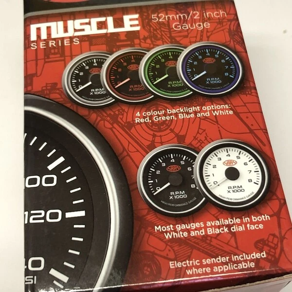 SAAS Muscle SG-TBD52W1 Turbo boost gauge diesel 0-20 PSi 52mm 2" White 52mm 2" — 第 2/4 张图片