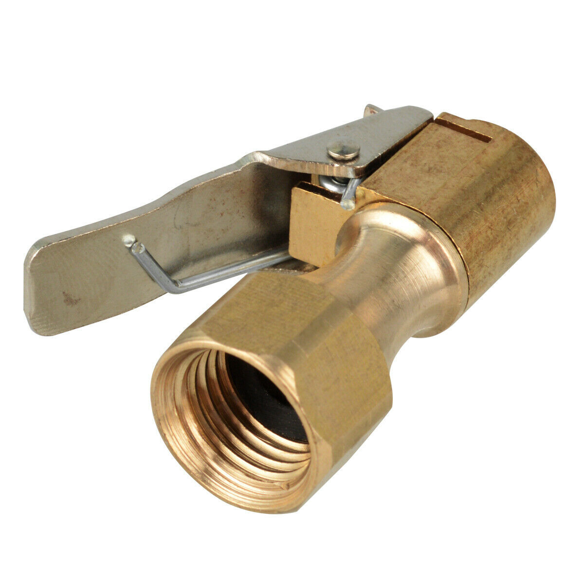 Brass Portable Open Flow Lock In Tire Inflator Chuck Tire Valve Inflation Hose Adapter Tire Chuck Air Compressor Hose Chuck