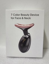 7-in-1 LED Face Neck Massager Facial Skin Care Heat Therapy Tightening Black New
