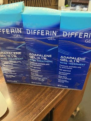 Differin Adapalene Gel 0.1% Acne Treatment 1.6oz 3 Pack  Pump New Exp 6/28