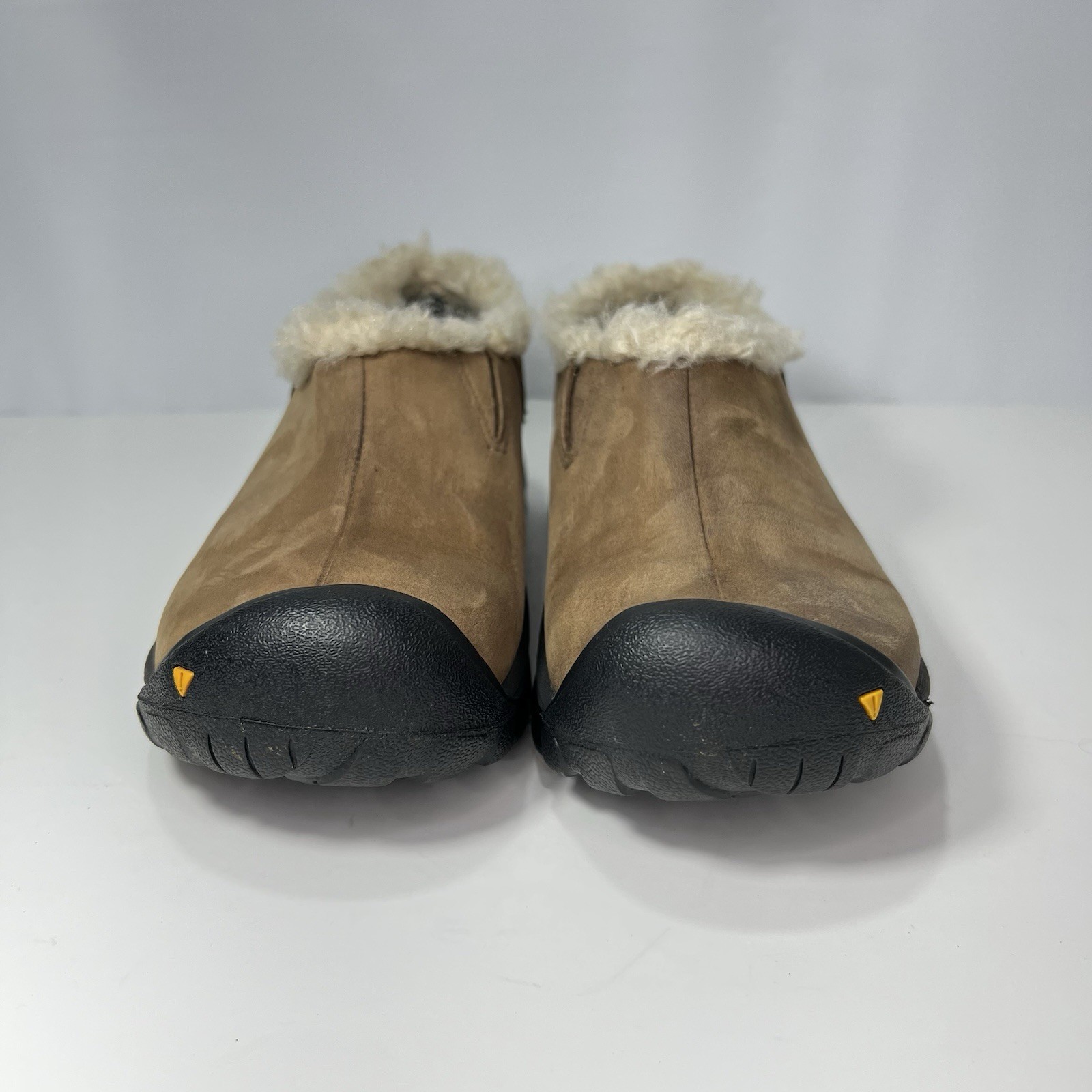 Zoccoli Keen Dry donna Bailey scarpe pelle marrone slip on escursionismo pelliccia sintetica taglia 6