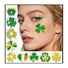 Sparkly Glitter St Patrick's Day Accessories, Individually Wrapped Sheets Sha...