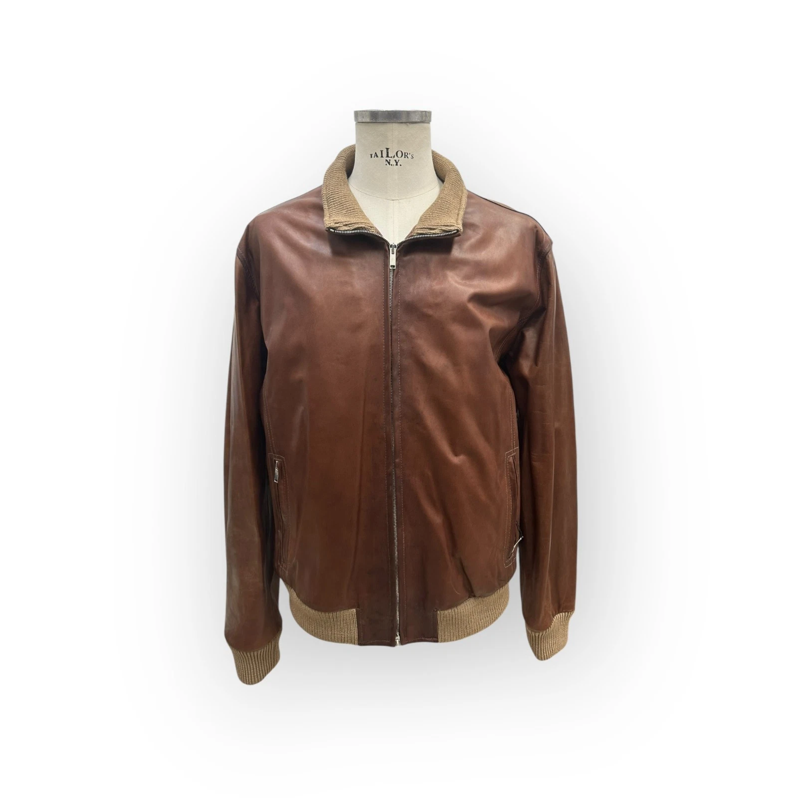 G. Inglese Leather Jacket - Brown - Size 56 - Made in Italy image 2