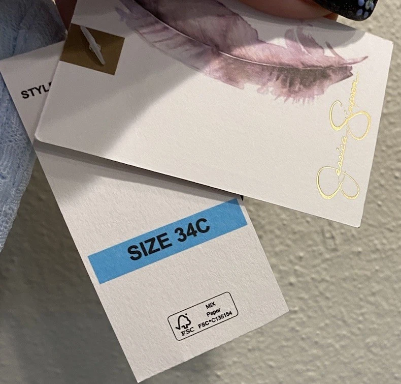 Jessica Simpson Pastel Blue 34c Underwire Floral Lace Bra Adjustable Straps NWT - Image 4 of 4