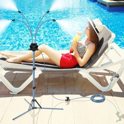 Standing Misters for Outside Patio, Adjustable Height 5.3 FT Stand Misting Sy...