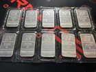 (10) Bar Lot Vintage 1 Troy Oz .999 Fine Silver National Refiners Sealed 10oz A