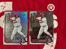 Joshua Baez 2022 1st Bowman Chrome 1st Mojo Refractor + Base # BCP-112 LOT x2