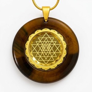 Authentic The Golden Visionary Tiger Eye Shree Yantra Talisman