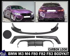 F�R BMW M3 M4 F80 F82 F83 FRONT SPLITTER LIPPE & HECKDIFFUSOR BODYKIT CARBON LOOK