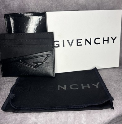 GIVENCHY- NIB Black G-Trail Leather Credit Card Holder