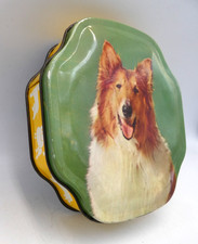 VINTAGE WOOLWORTHS AUSTRALIA COLLIE DOG DESIGN 6 OZS SWEETS TIN