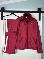  Vntg 90's Nike Maroon Full Tracksuit Size Kids L 12-14 