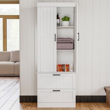 Kitchen Pantry Cupboard,Tall Storage Cabinet with 2 Doors 3 Shelves & 2 Iftbafvw