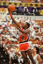 Keith Smart plays in a basketball game against Argentina during th- Old Photo