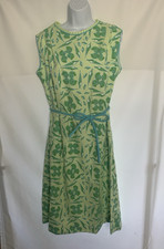 Vested Gentress Mod Tropical Shells Shift Day Dress Vintage Size 18