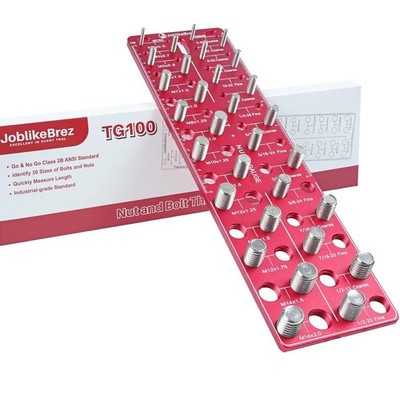 Thread Checker Rustproof Nut & Bolt 30 SAE 30 Metric Wall-Mountable Size Finder