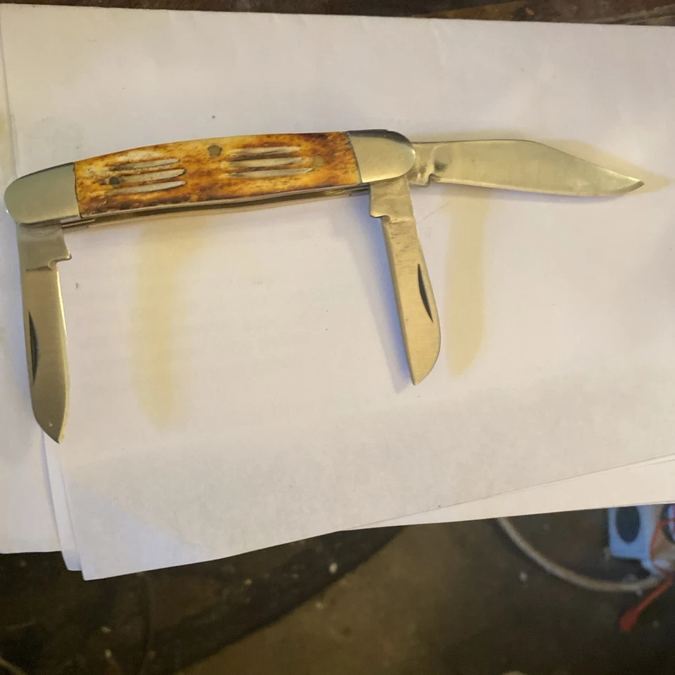 WILD TURKEY HAND MADE 3 BLADE POCKET KNIFE 3" BLADE PAKISTAN - Image 4 of 4