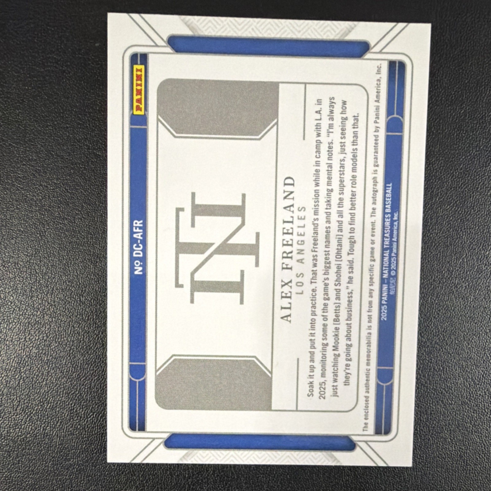 Panini National Treasures Silhouette Alex Freeland Dodgers Auto Patch SL-AFL /99 view 4