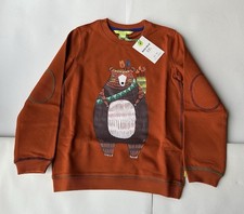 White stuff Boys Orange Tribal Bear Sweater Age 7-8 Years *BNWT*