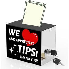 Tip Jars for Money Suggestion Box for Tip for Bar Restaurant Musician Car7277