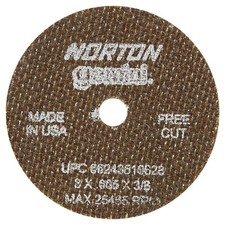 Gemini Type 1 Reinforced Cut-Off Wheel, 3 in dia, 0.035 in Thick, 3/8 Arbor, 60