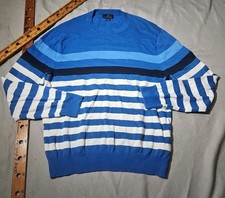 Brooks Brothers Sweater Mens Large Blue White Striped Normcore Preppy Shirt
