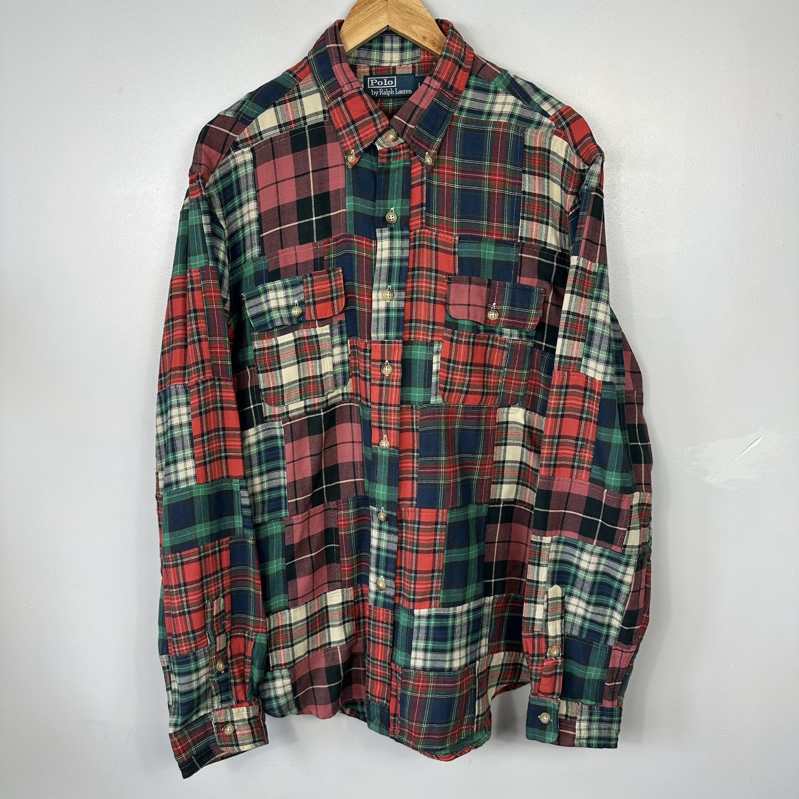 Polo Ralph Lauren Patchwork Flannel Overshirt Shi… - image 1