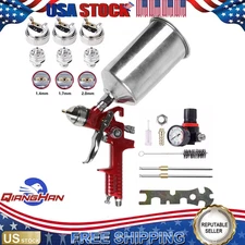 HVLP Air Paint Spray Gun Kits Gravity Feed Car Auto Primer 1.4/1.7/2.5MM Nozzles