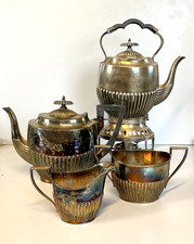 ANTICO SET 4pz. da TE CAFFE  SAMOVAR TEIERA BRICCO LATTE ZUCCHERIERA VITTORIANO