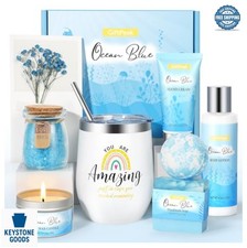 Spa Gift Basket for Women Ocean Scented Relaxing Self Care Bath Body Set