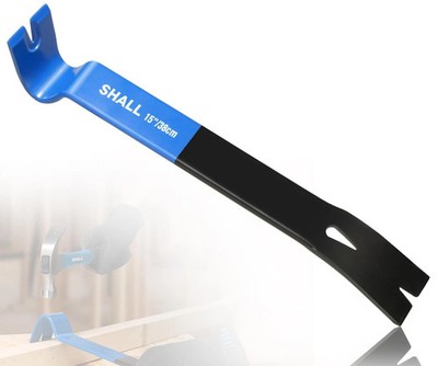 15'' Flat Pry Bar Heavy-Duty Nail Puller Crowbar High-Carbon Steel Utility Cla