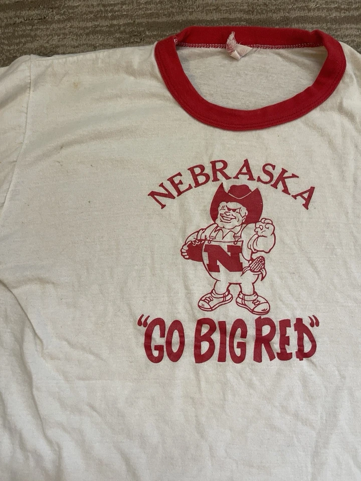 Vintage 80's University Of Nebraska Cornhuskers Herbie XL Single Stitch T Shirt - Image 2 of 4